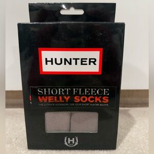 Hunter Boots Short Fleece Welly Socks Size M/L CHARCOAL COLOR Brand New In Box